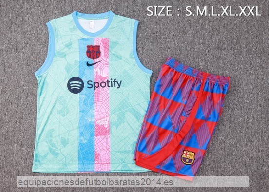 Nuevo Entrenamiento Sin Mangas Conjunto Completo Barcelona 23/24 Verde Rosa Rojo Baratas
